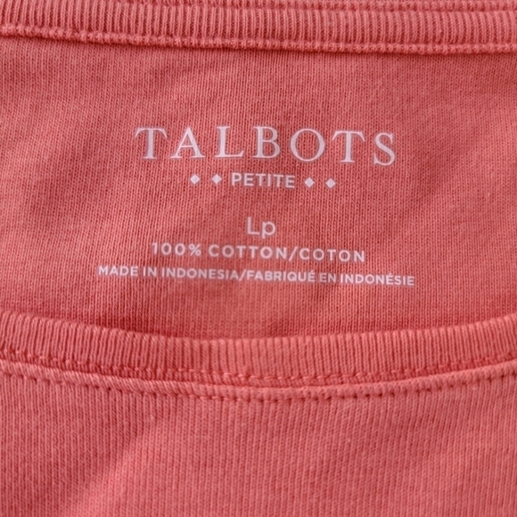 Talbots 100% Cotton Crewneck Long Sleeve T-shirt EUC Size Large Petite - Picture 4 of 9